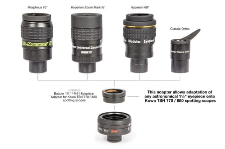 Baader Planetarium Accessory Baader 1¼" / M41 Eyepiece-Adapter for Kowa TSN 770 / 880 Spotting Scopes - 2454520