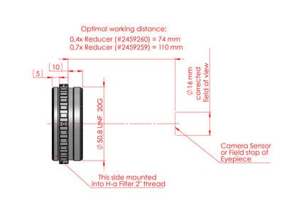 Baader Planetarium Accessory Baader 2" Solar-Telecompressor 0.4X for Solar Spectrum Filters, 2" SD-threads - 2459260