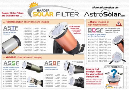 Baader Planetarium Accessory Baader AstroSolar Telescope Filter (ASTF) OD 5.0 (80mm - 280mm)