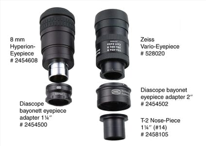 Baader Planetarium Accessory Baader Diascope Bayonet 1.25" Ocular Adapter (to fit normal 1.25" eyepieces onto Zeiss Spotting Scopes) - 2454500