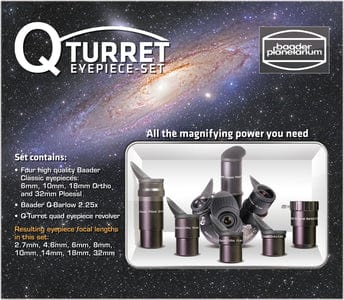 Baader Planetarium Accessory Baader Q-Turret Eyepiece Set (eyepiece revolver, 4x Classic Ortho, 1x Q-Barlow 2.25x) - 2957000