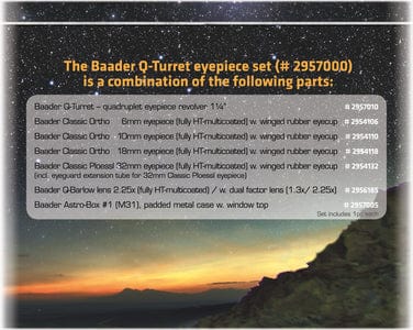 Baader Planetarium Accessory Baader Q-Turret Eyepiece Set (eyepiece revolver, 4x Classic Ortho, 1x Q-Barlow 2.25x) - 2957000