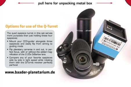 Baader Planetarium Accessory Baader Q-Turret Eyepiece Set (eyepiece revolver, 4x Classic Ortho, 1x Q-Barlow 2.25x) - 2957000