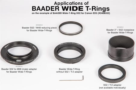 Baader Planetarium Accessory Baader Wide T-Ring Sony Alpha and Minolta Maxxum with D52i to T-2 and S52 - 2408334