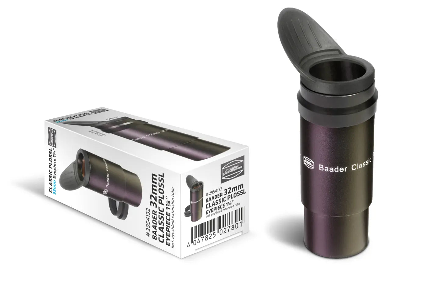 Baader Planetarium Eyepieces Baader Classic Plössl 32mm 1¼" Eyepiece (HT-MC) - With Aux Spacer Tube and Winged Rubber Eyecup - 2954132