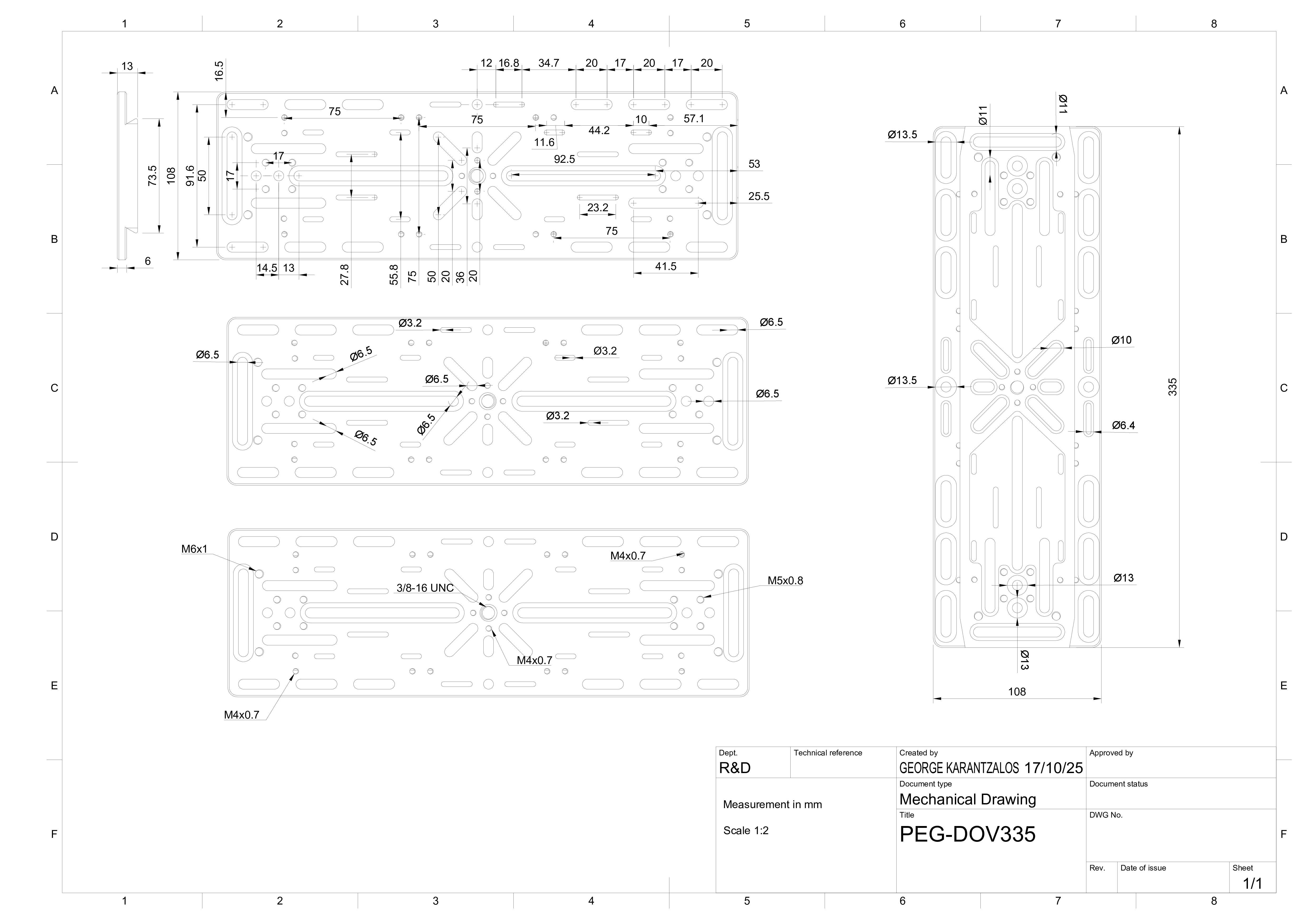 Pegasus Astro Accessories PegasusAstro Dovetail 335mm - PEG-DOV335