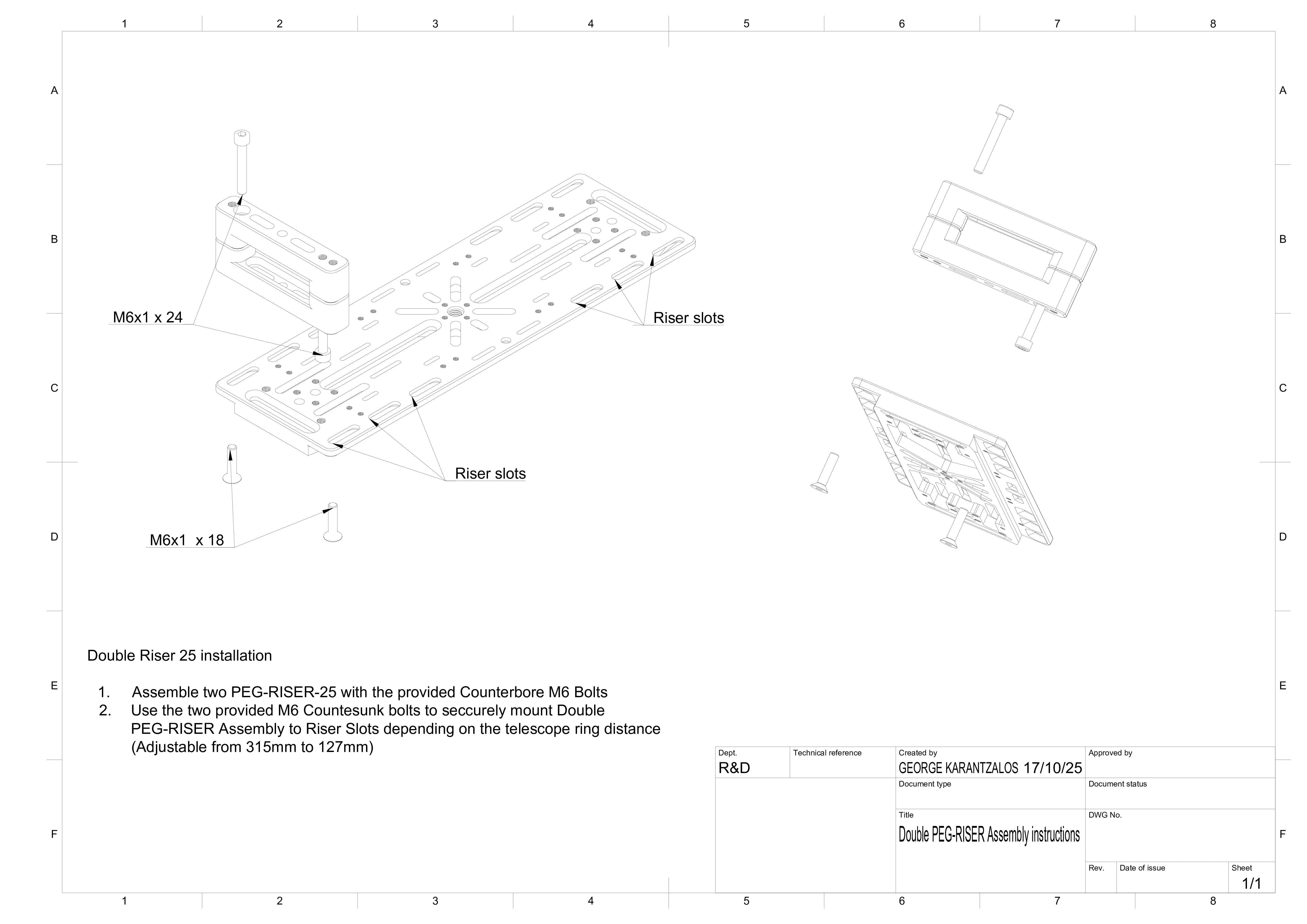 Pegasus Astro Accessories PegasusAstro Risers - PEG-RISER-25