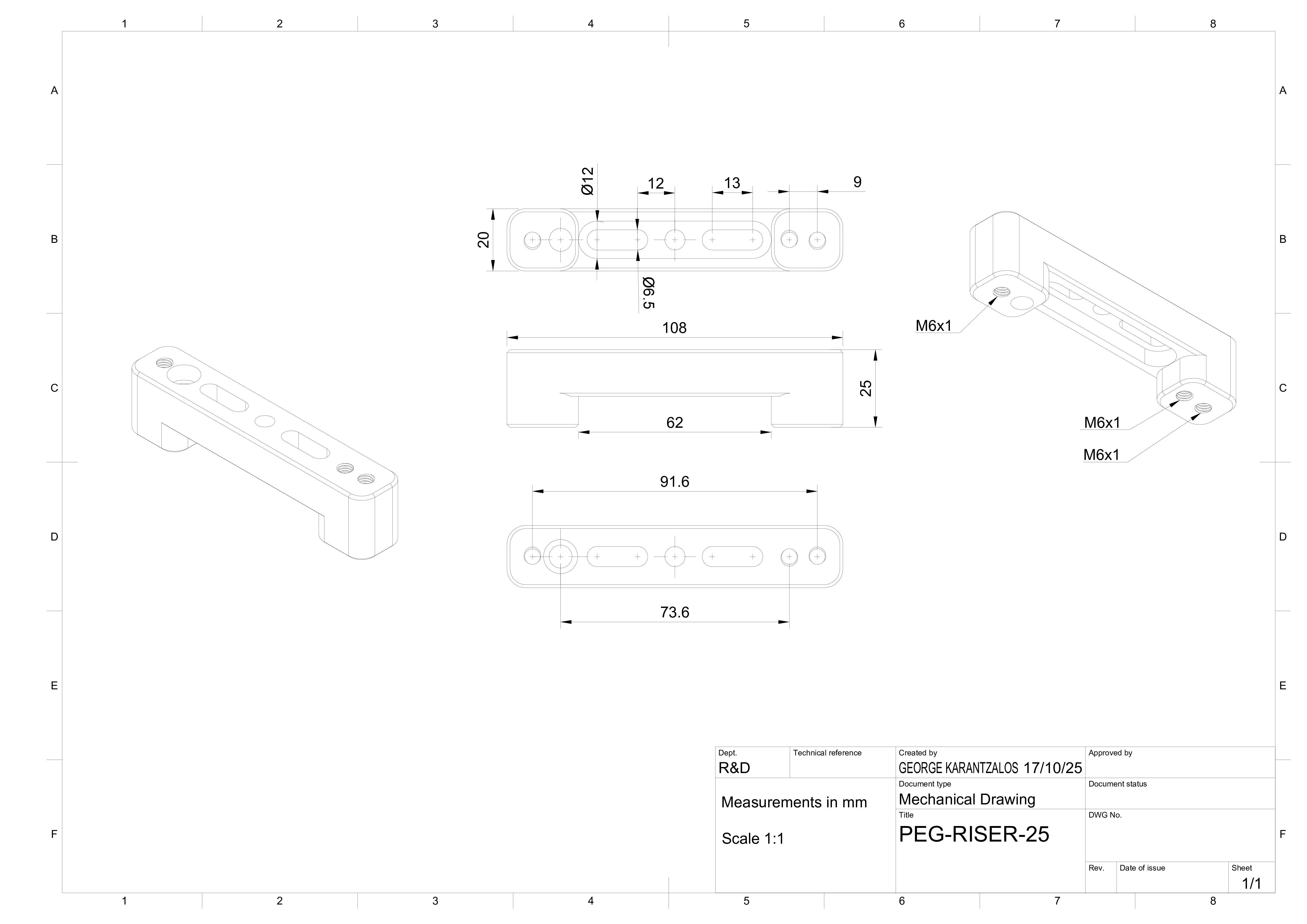 Pegasus Astro Accessories PegasusAstro Risers - PEG-RISER-25