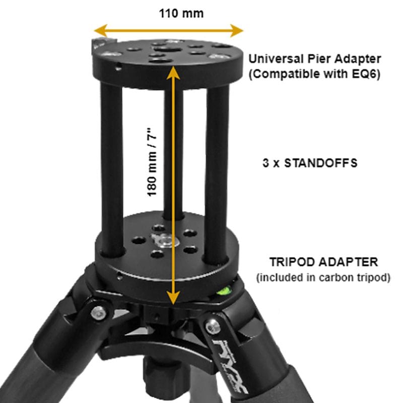 Pegasus Astro Accessory Pegasus Astro Half-Pier Aluminum Standoffs (3 pieces) - PEG-STDOFF-RODS