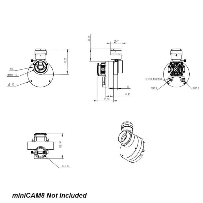QHYCCD Accessory QHYCCD Off-Axis Guider for miniCAM8 Cameras