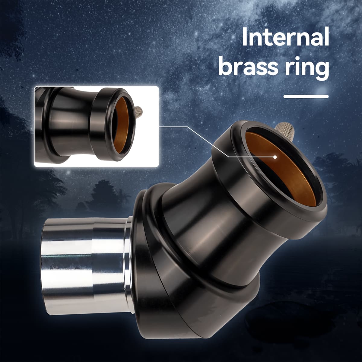Svbony Accessory SV222 Correct Image Prism Diagonal 45 Degree 1.25-inch Fully Multi-Coated Metal for Refractor Telescope - W9179A