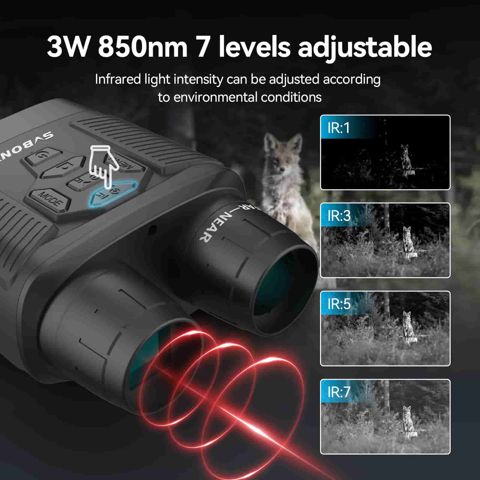 Svbony Accessory Svbony SA206 Night Vision Goggles Binoculars 4K Digital Infrared for Hunting, Bird Watching, Wildlife Observation, Night Fishing Camping - F9394A