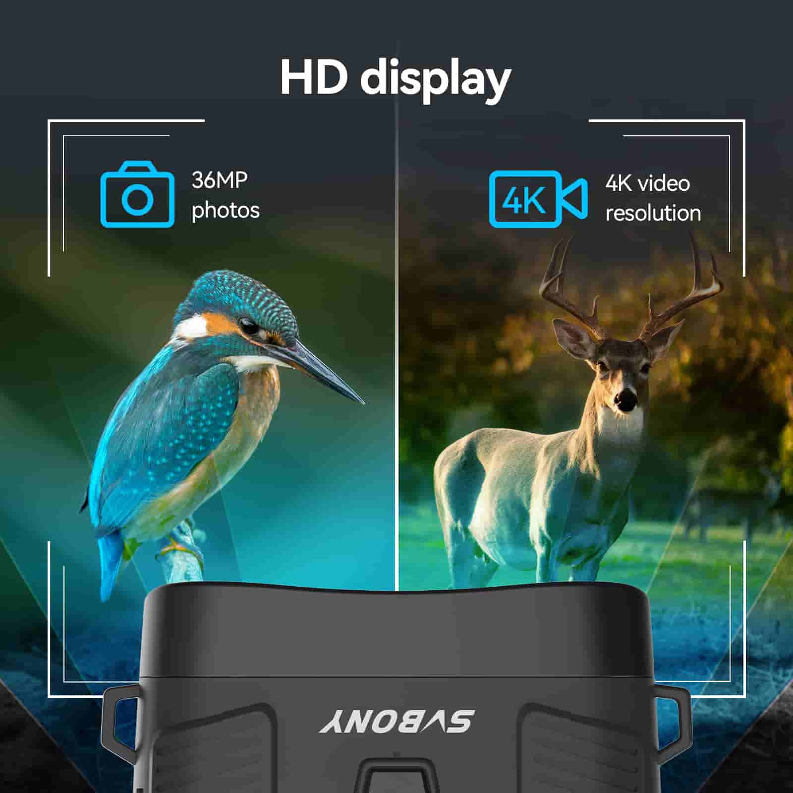Svbony Accessory Svbony SA206 Night Vision Goggles Binoculars 4K Digital Infrared for Hunting, Bird Watching, Wildlife Observation, Night Fishing Camping - F9394A