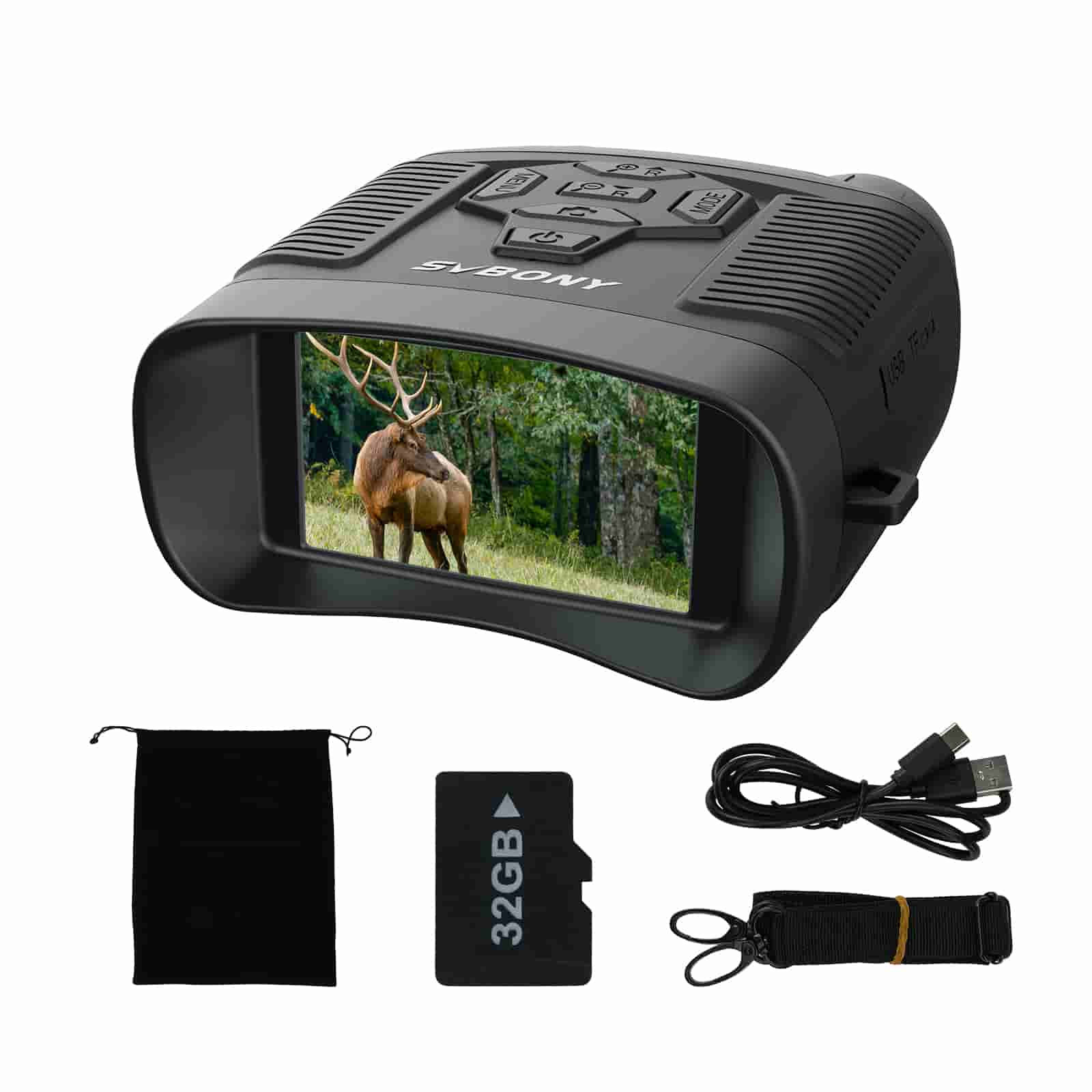 Svbony Accessory Svbony SA206 Night Vision Goggles Binoculars 4K Digital Infrared for Hunting, Bird Watching, Wildlife Observation, Night Fishing Camping - F9394A