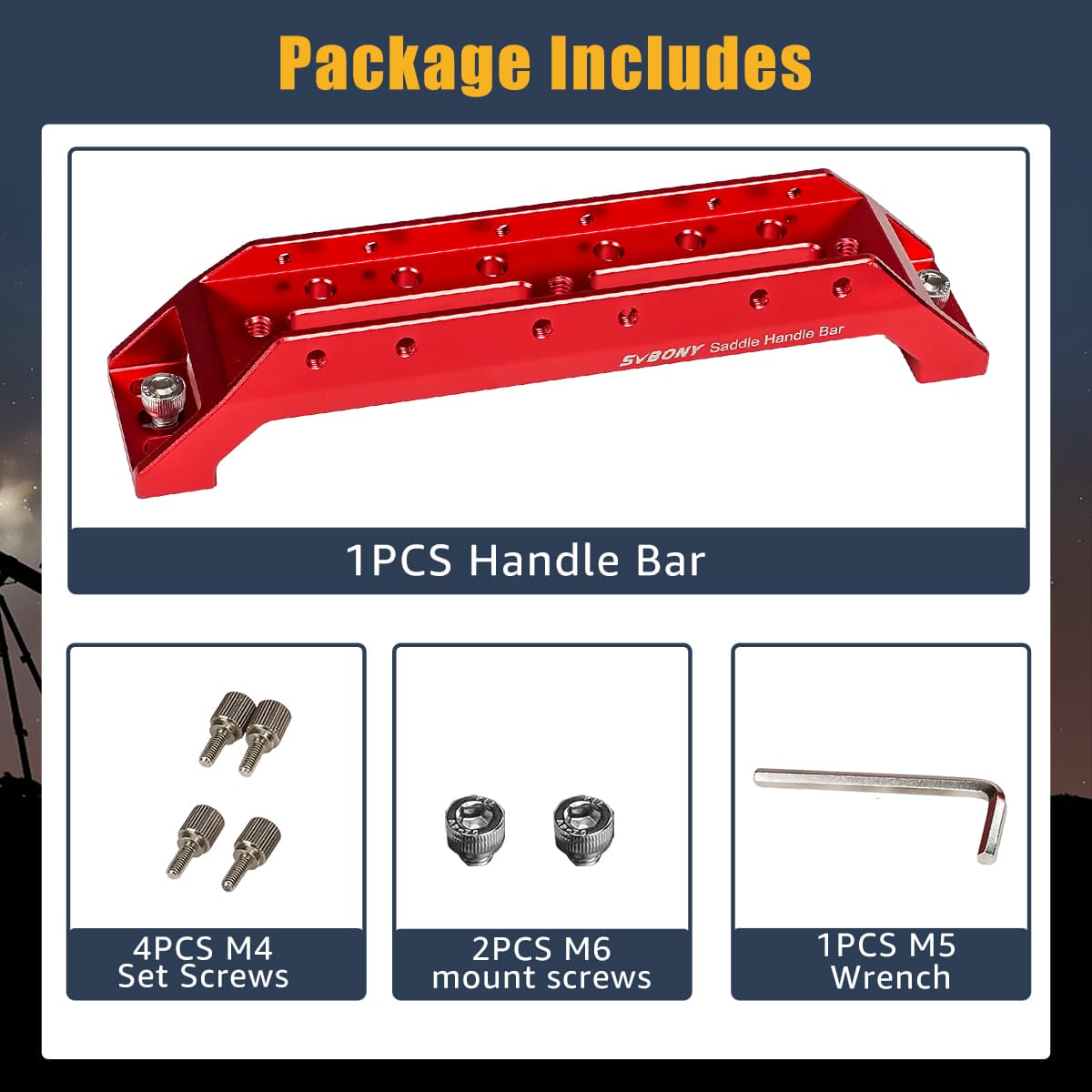 Svbony Accessory SVBONY SV211 203mm Saddle Handle Bar for SV503 102mm and SV550 122mm f/7 OTA