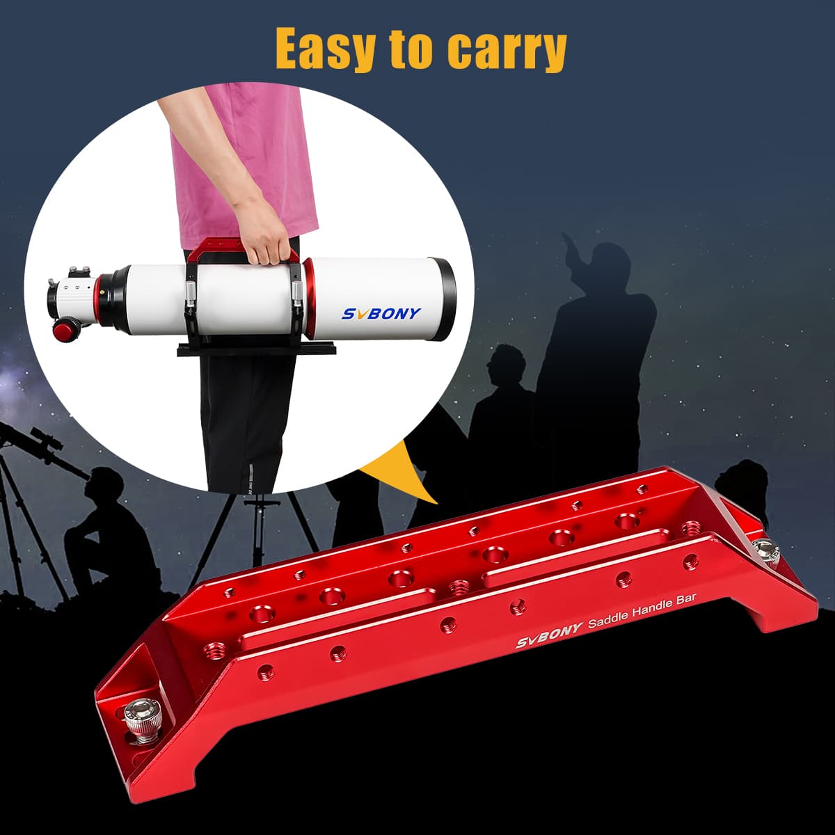 Svbony Accessory SVBONY SV211 203mm Saddle Handle Bar for SV503 102mm and SV550 122mm f/7 OTA