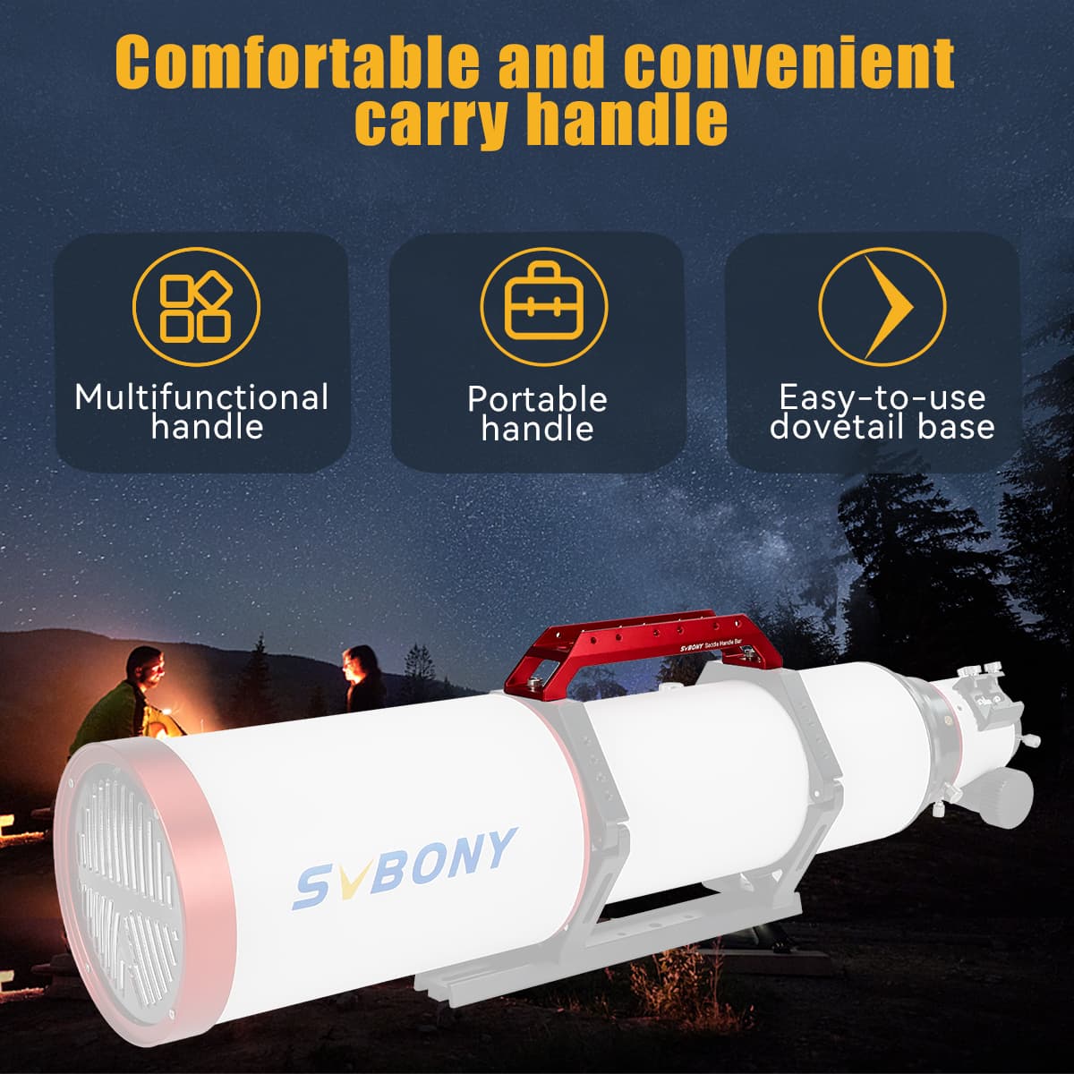 Svbony Accessory SVBONY SV211 203mm Saddle Handle Bar for SV503 102mm and SV550 122mm f/7 OTA