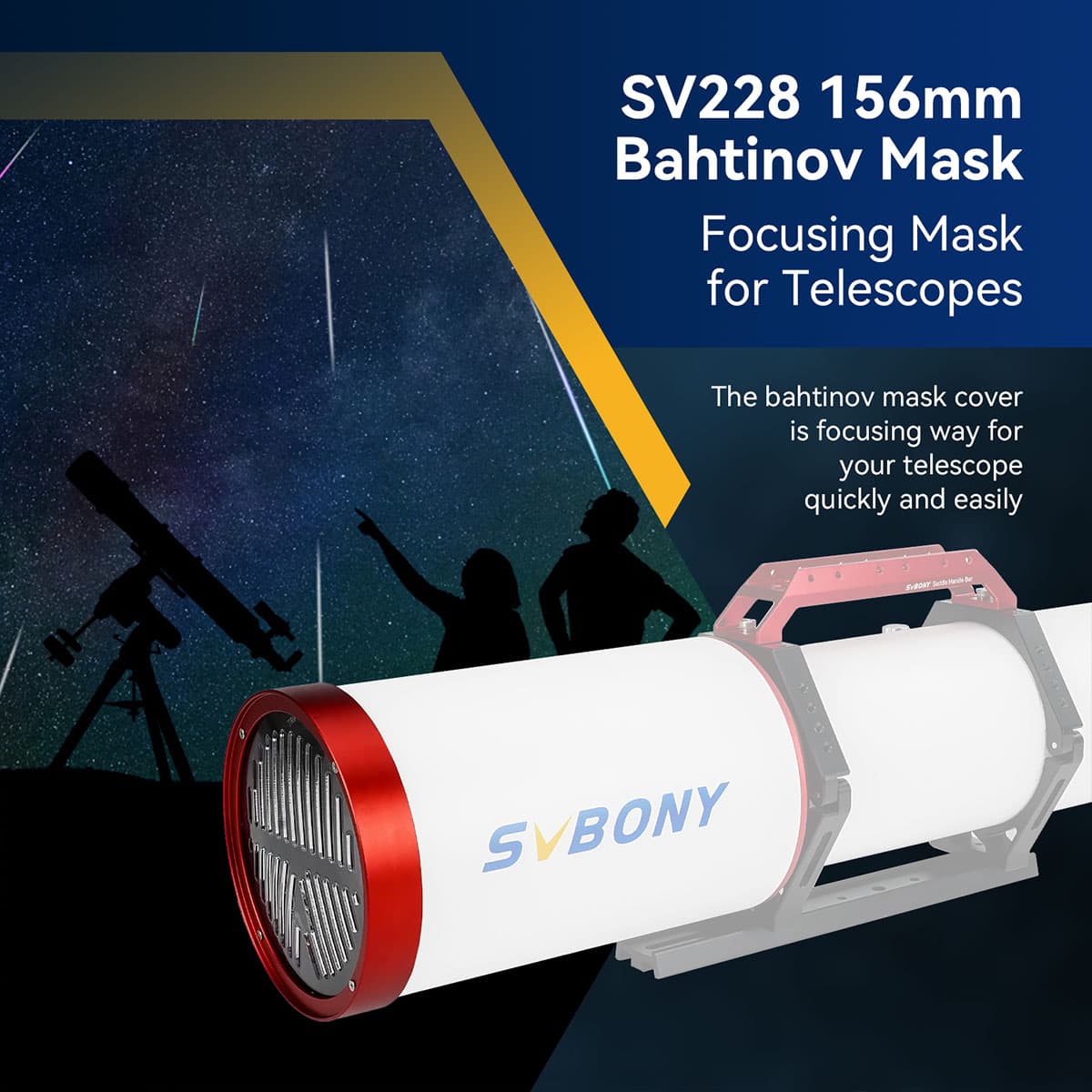 Svbony Accessory SVBONY SV228 Bahtinov Mask Telescope Focusing Cover 156mm For SV550 122mm f/7 OTA - W9182C