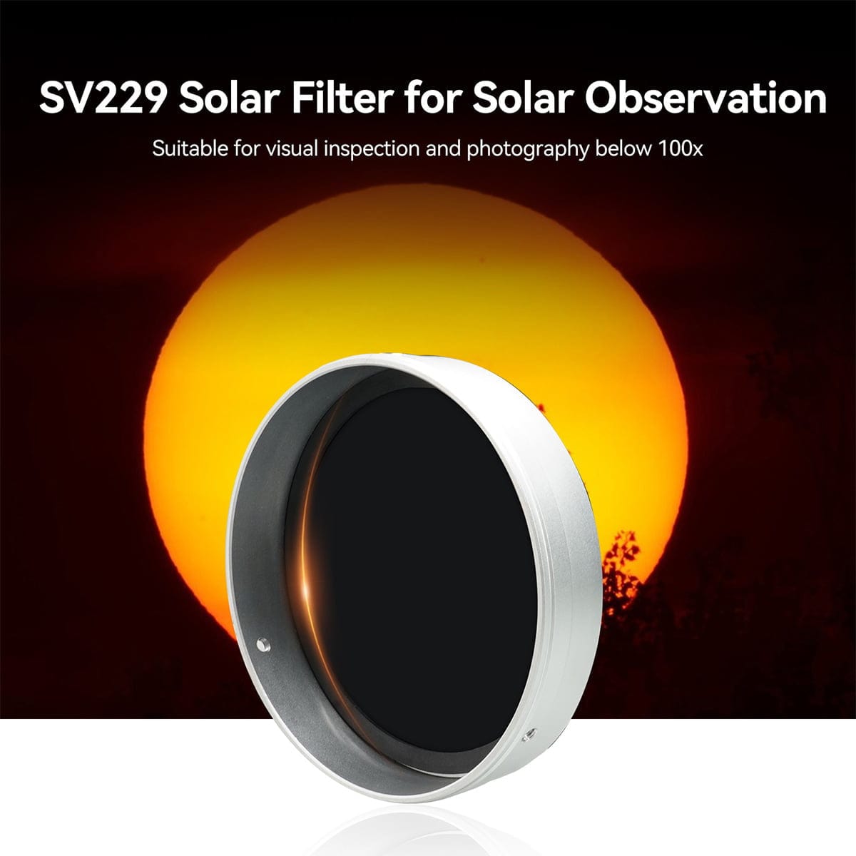 Svbony Accessory Svbony SV229 Solar Eclipse Telescope Filter Metal Cap 140mm - W9183C