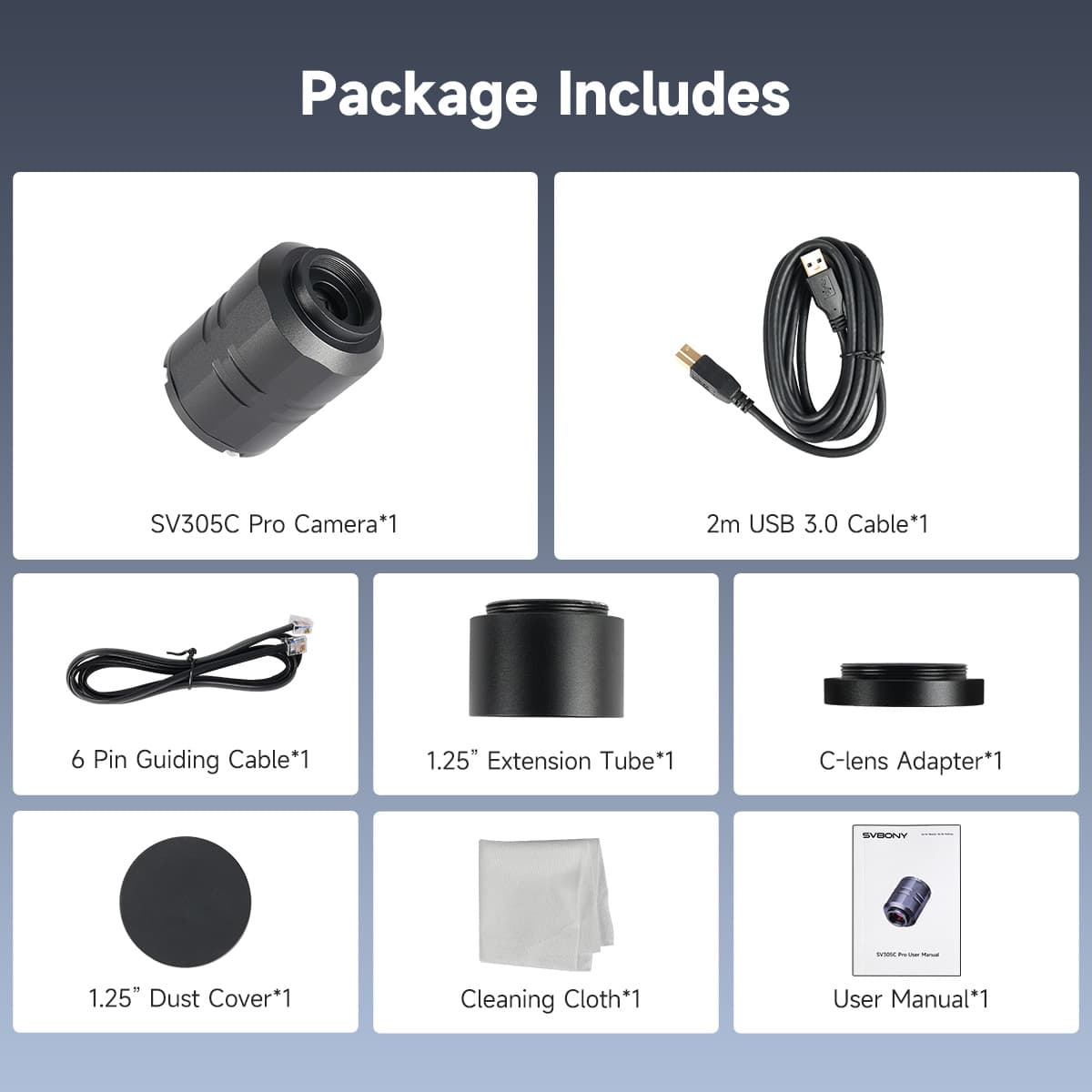 Svbony Cameras SVBONY SV305C Pro Camera 2MP USB3.0 Guiding Camera - F9198B