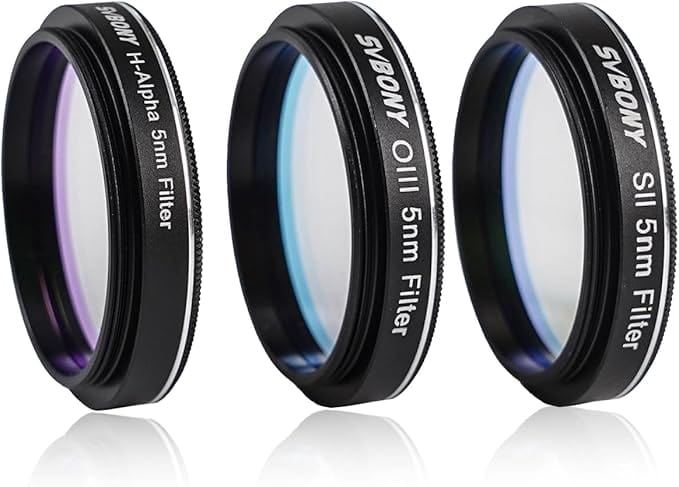 Svbony Filter Svbony SV227 SHO 5nm 1.25" Filter Set SII H-Alpha OIII Narrowband Filters for Deep Sky - W9187A