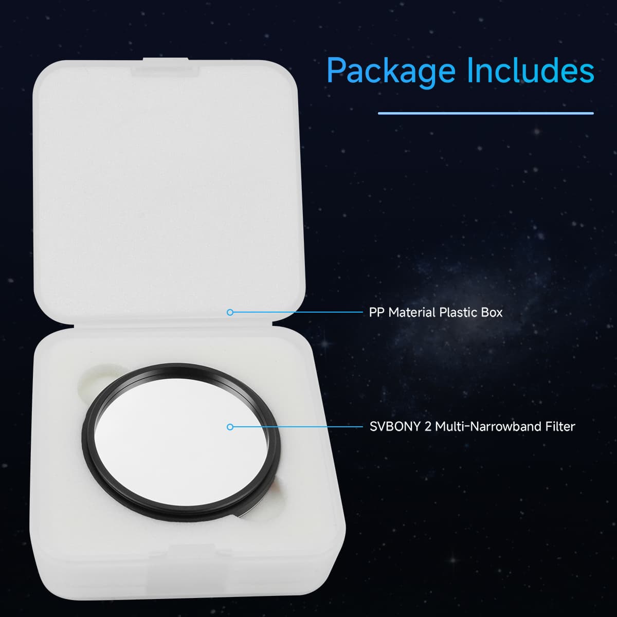 Svbony Filter SvBony SV240 Multi-Narrowband Filter Galaxy & Nebula NIR Near-infrared Light Pollution 2" Mounted - W9191A