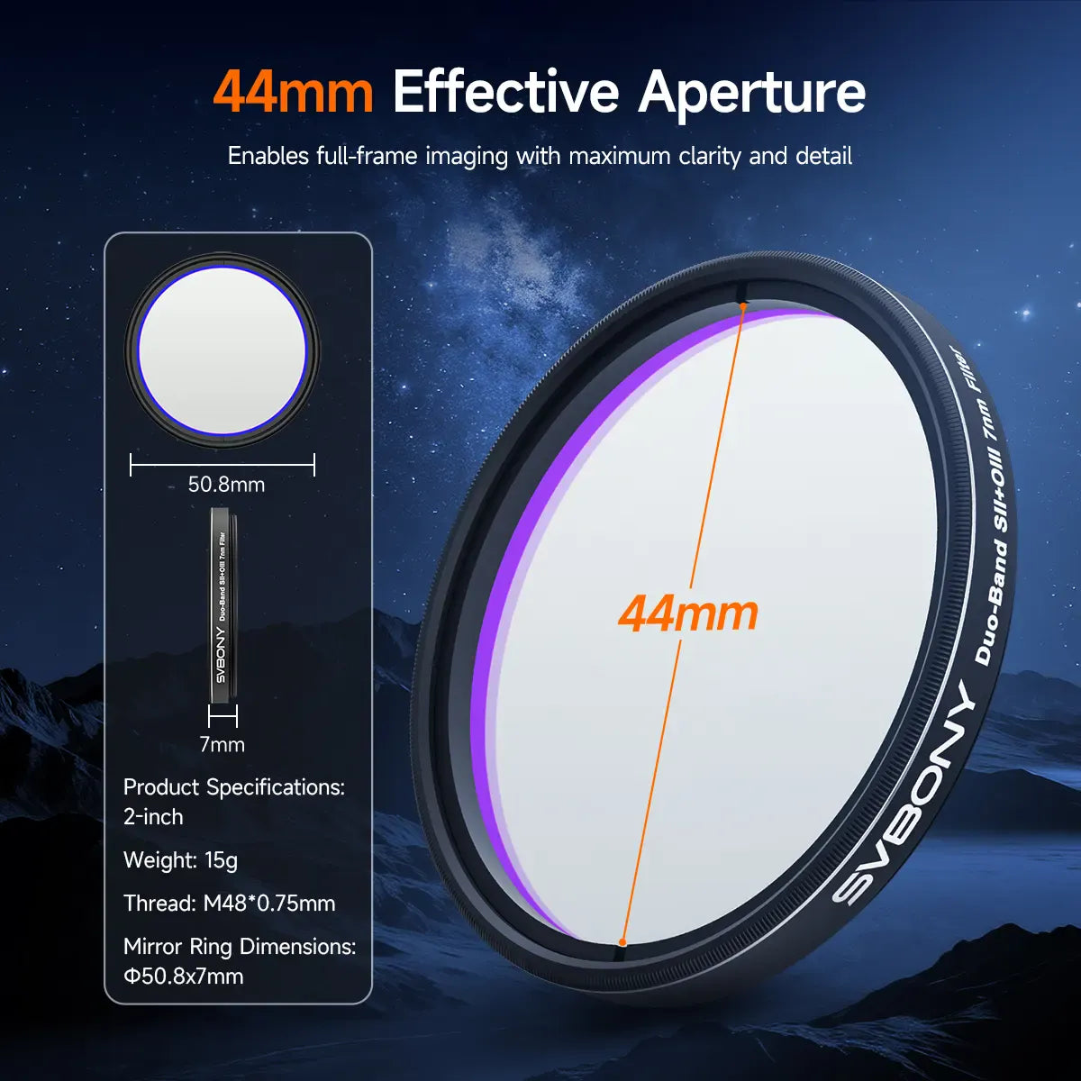 Svbony Filters Svbony SV220 Dual-Band 7nm SII & OIII Nebula Filter - W9172