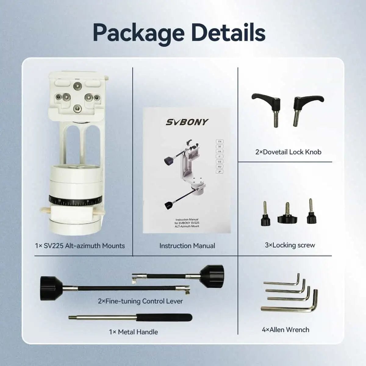 Svbony Finder Scope Svbony SV225 Adjustable Angle Alt-Azimuth Telescope Mount - W9181A