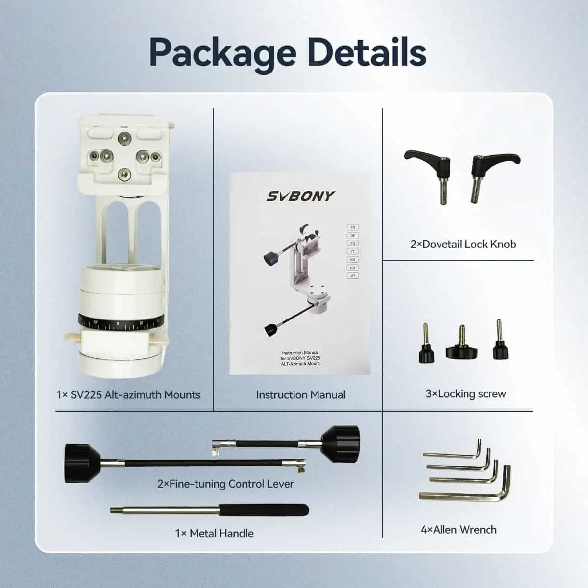 Svbony Finder Scope Svbony SV225 Adjustable Angle Alt-Azimuth Telescope Mount - W9181A