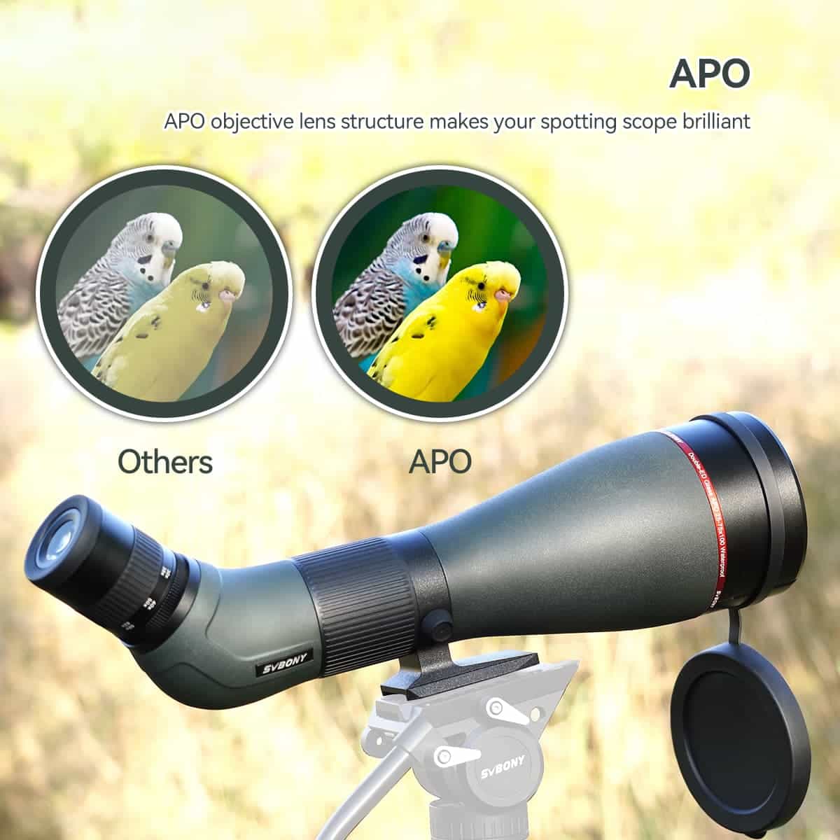 Svbony Guide Scope Svbony SA401 25-75X100 APO Spotting Scope Birding Camera Telephoto for WMBD Festival- F9375B