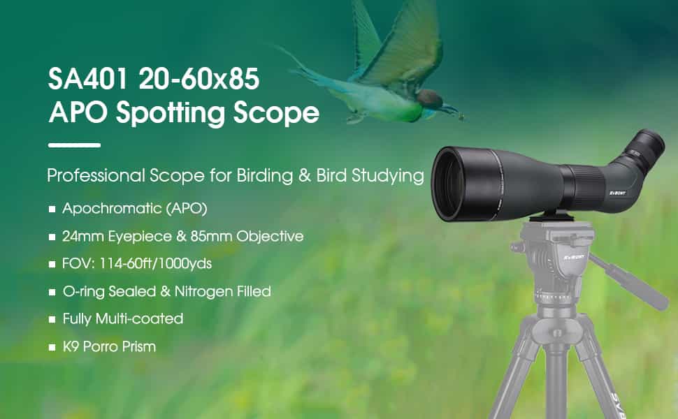 Svbony Guide Scope Svbony SV401 20-60x85 Spotting Scopes with Wifi Camera Birding Photography- F9375A
