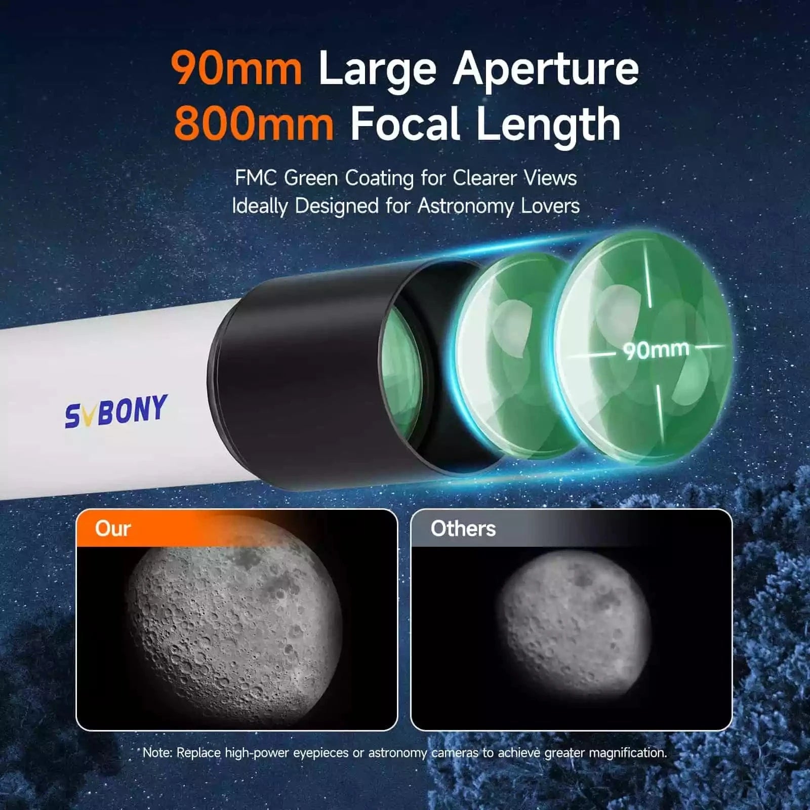 Svbony Telescope Svbony SV520 90mm F8.9 Refractor Telescope Kit- W9302A