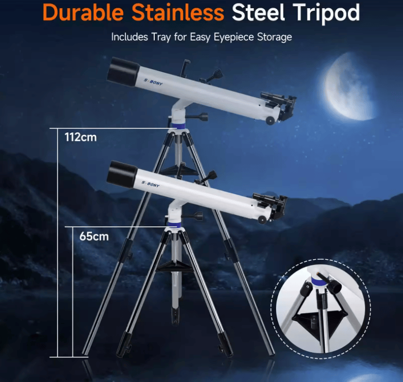 Svbony Telescopes SVBONY SV520 90mm f/8.9 AZ Refractor Telescope Kit - W9302A