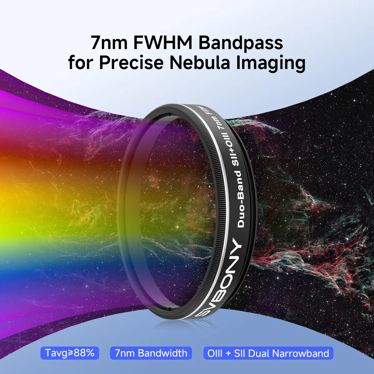 Filtre nébuleux double bande 7 nm H-alpha et OIII Svbony SV220 - W9172