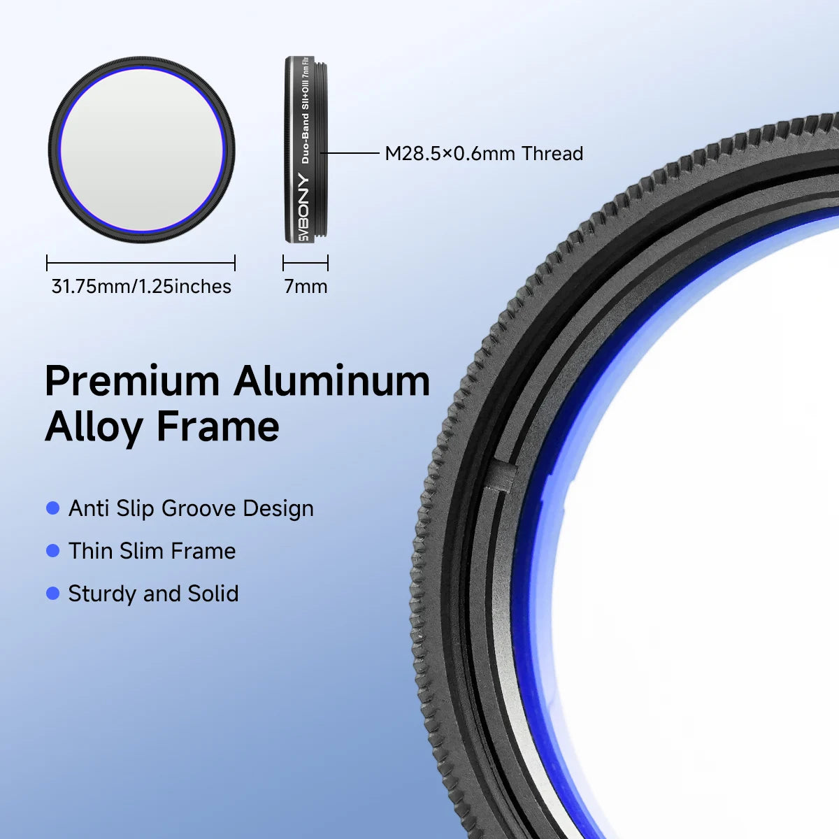Filtre nébuleux double bande 7 nm H-alpha et OIII Svbony SV220 - W9172