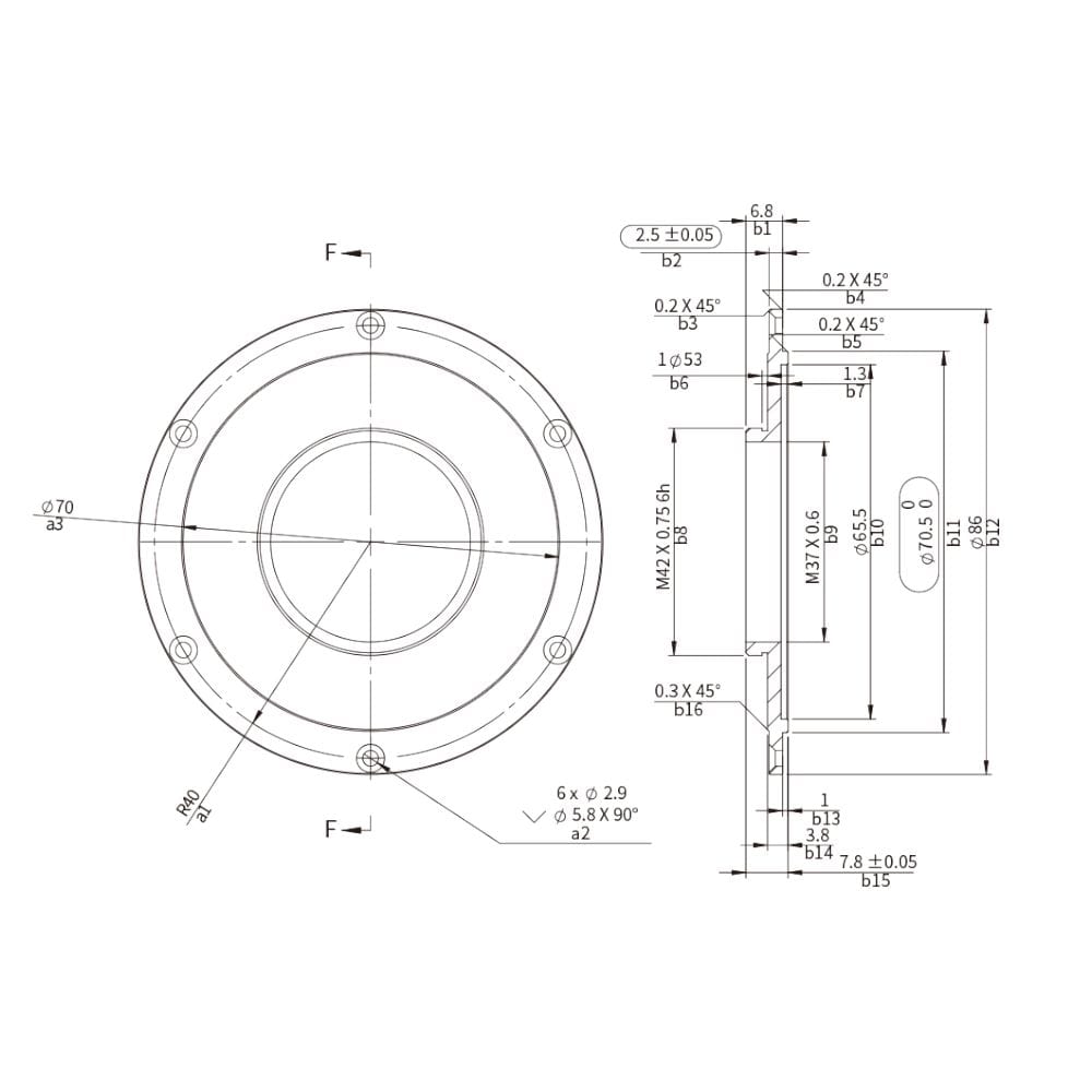ZWO Accessory ZWO 10 mm M54 to M54 Adapter for FF65 Focal Reducer - ZWO-M54-M54-10