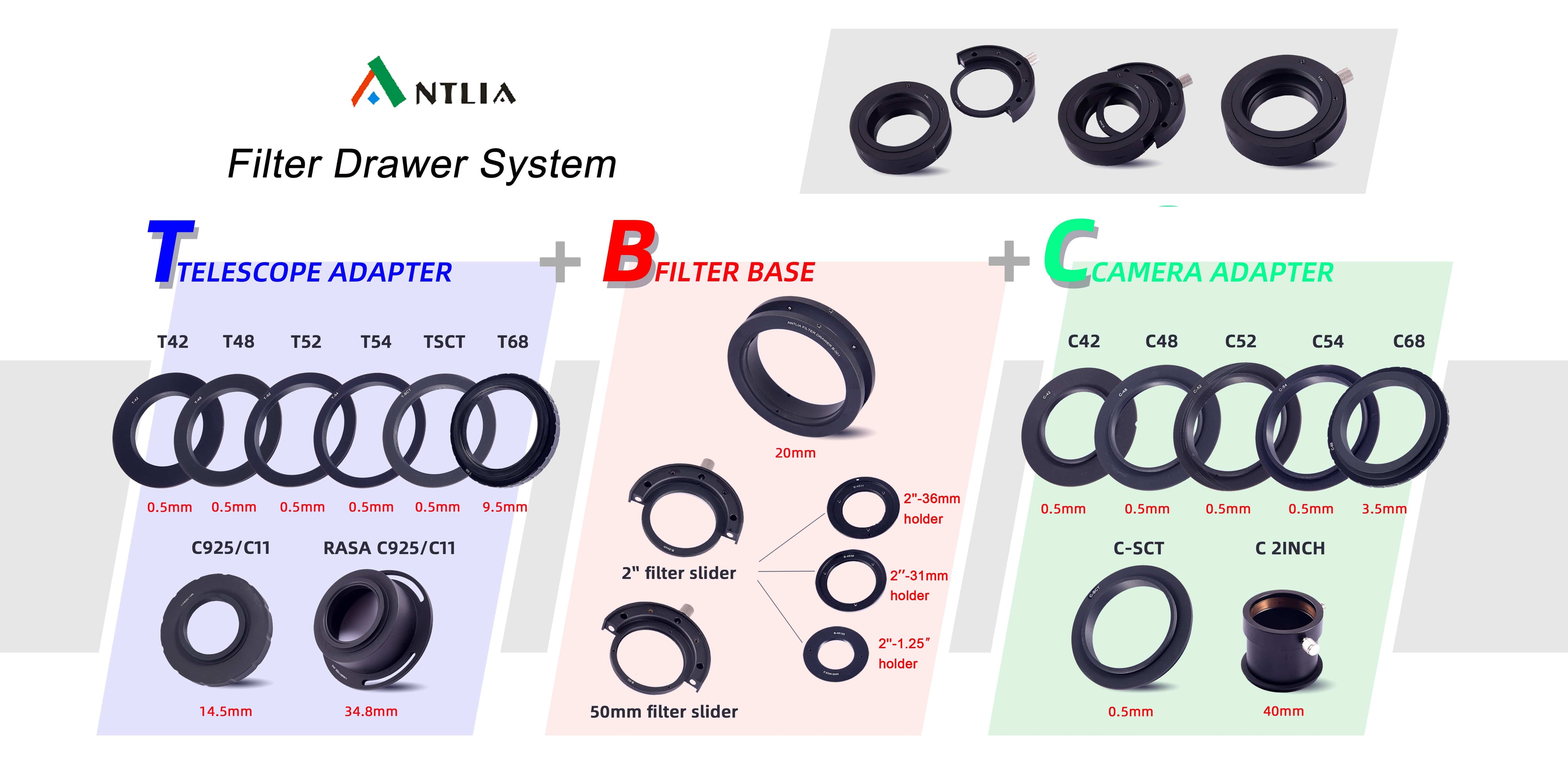 Antlia Filter Drawer Antlia Filter Drawer System and Adapters