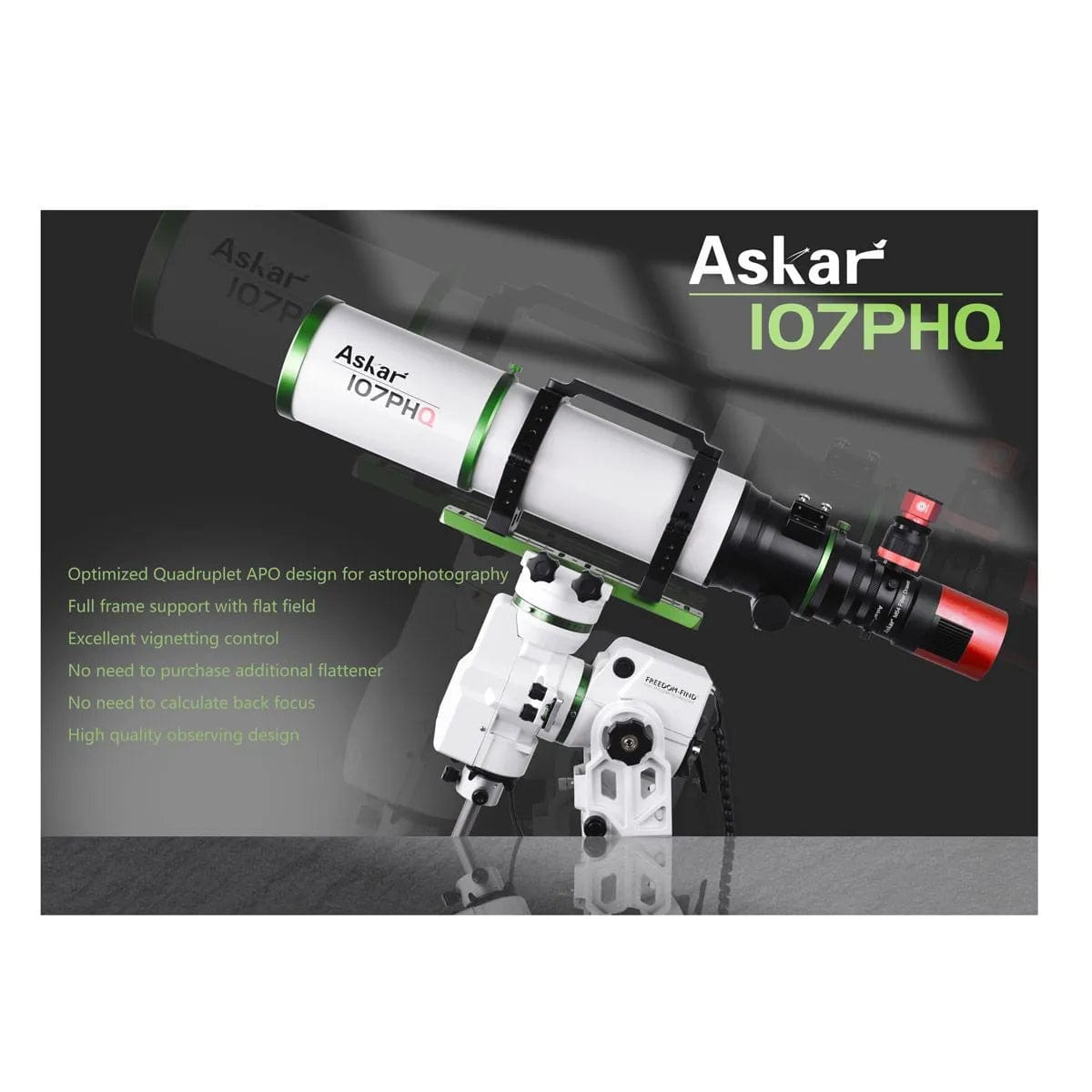 Askar Telescope Askar 4.2" 107mm f/7 Quadruplet Flat-Field Astrograph - 107PHQ