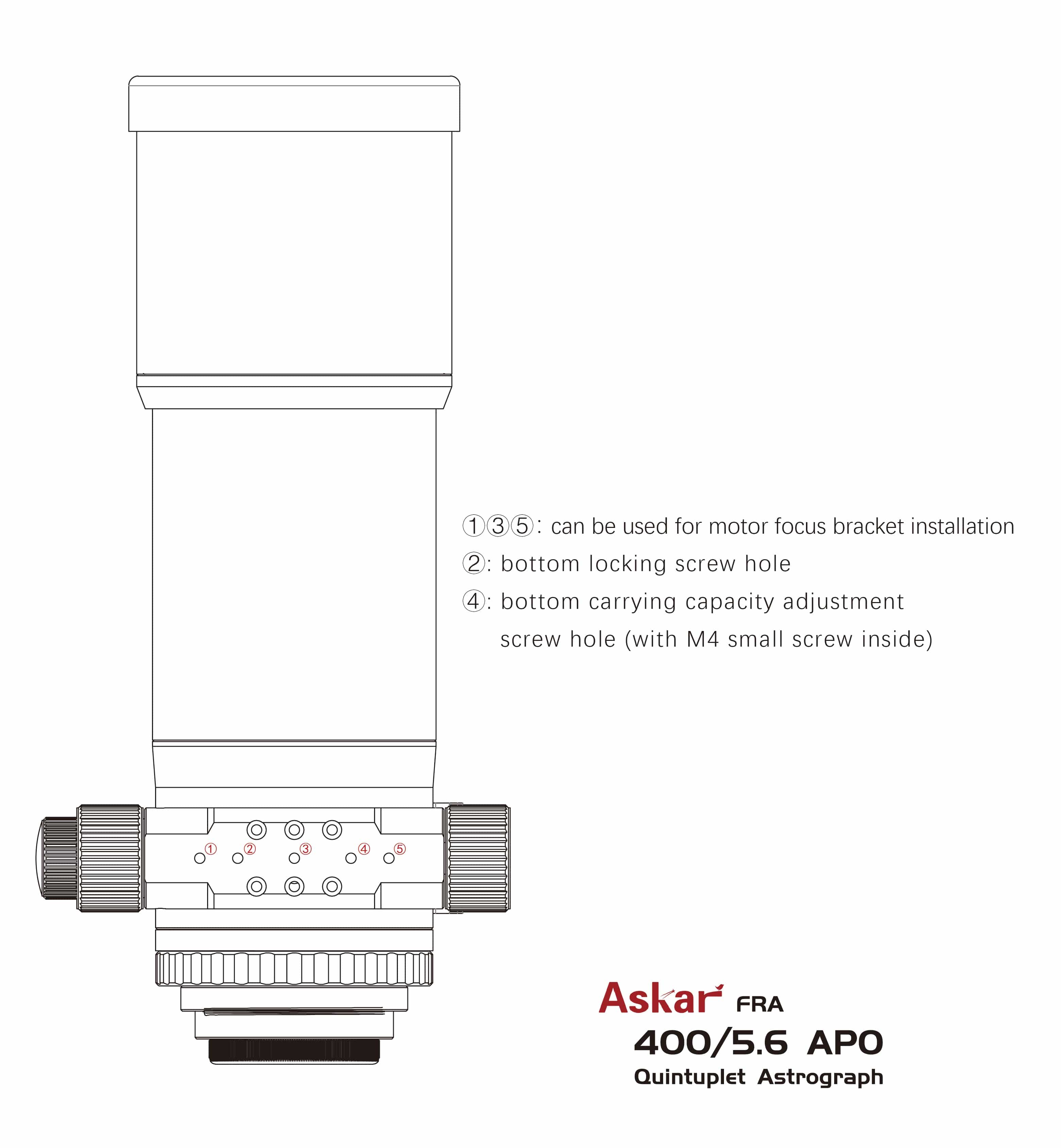 Askar Telescope Askar 72mm f/5.6 Quintuplet Petzval Flat-Field Astrograph - FRA400