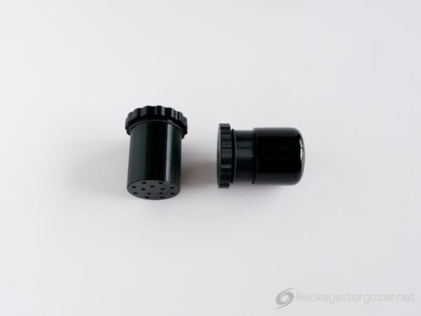 Buckeye Stargazer Accessory 1.25" Desiccant Cap, 40mm Length, Black Buckeye Stargazer 3D-Printed 1.25" and 2" Desiccant Caps