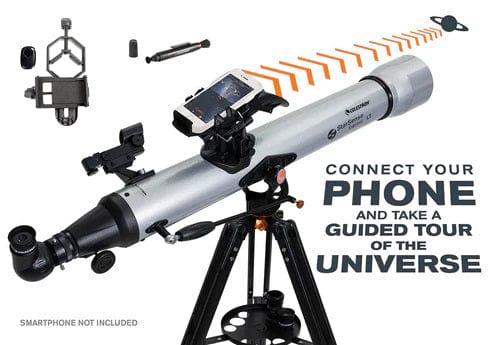 Celestron Telescope BUNDLE: Celestron StarSense Explorer LT 80AZ Smartphone App-Enabled Refractor Telescope 22451 with Celestron Bluetooth Smartphone Holder and LensPen (Save $30!)