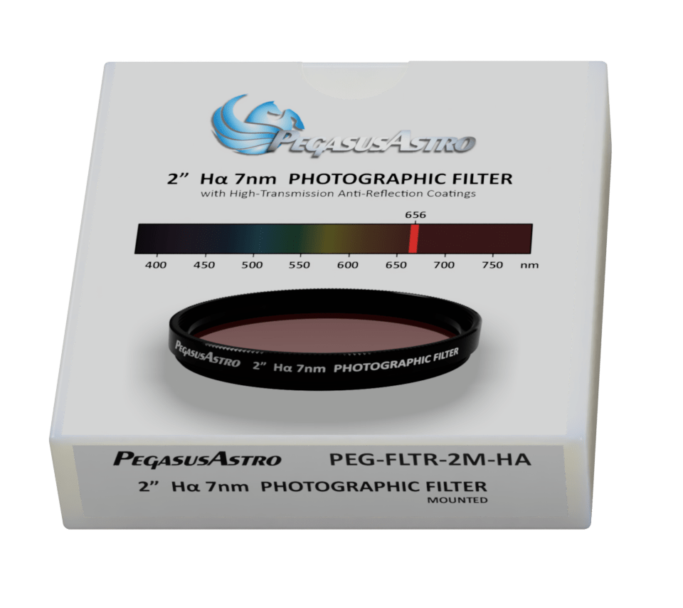 Pegasus Astro Filter Wheel Hydrogen Alpha (Ha) 7nm Pegasus Astro 2" Filters - LRGB (Lum, Red, Green, Blue) & 7nm SHO (SII, Ha, OIII)