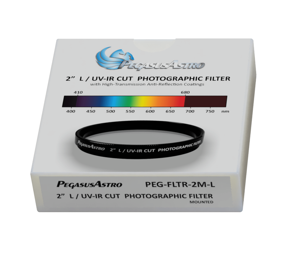 Pegasus Astro Filter Wheel Luminance (UV/IR Cut) Pegasus Astro 2" Filters - LRGB (Lum, Red, Green, Blue) & 7nm SHO (SII, Ha, OIII)