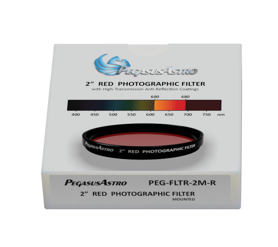 Pegasus Astro Filter Wheel Red Pegasus Astro 2" Filters - LRGB (Lum, Red, Green, Blue) & 7nm SHO (SII, Ha, OIII)