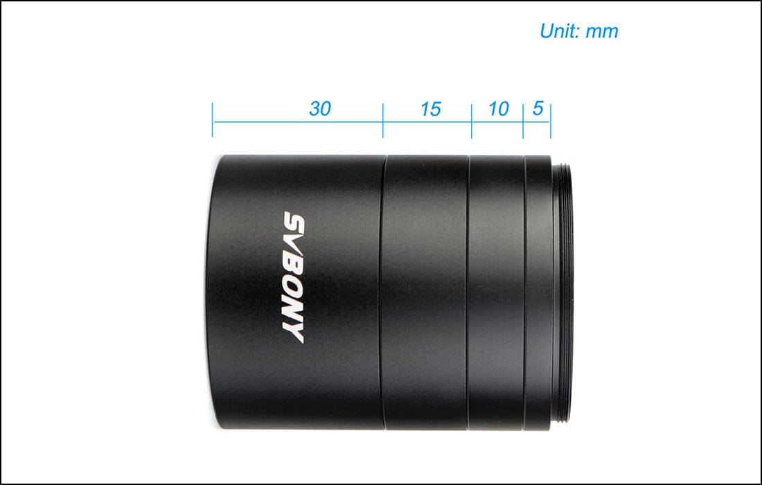 Svbony Accessory Svbony Black 2'' M48 Extension/Spacer Tube Kit - 5mm 10mm 15mm 30mm - SV119/F9190A