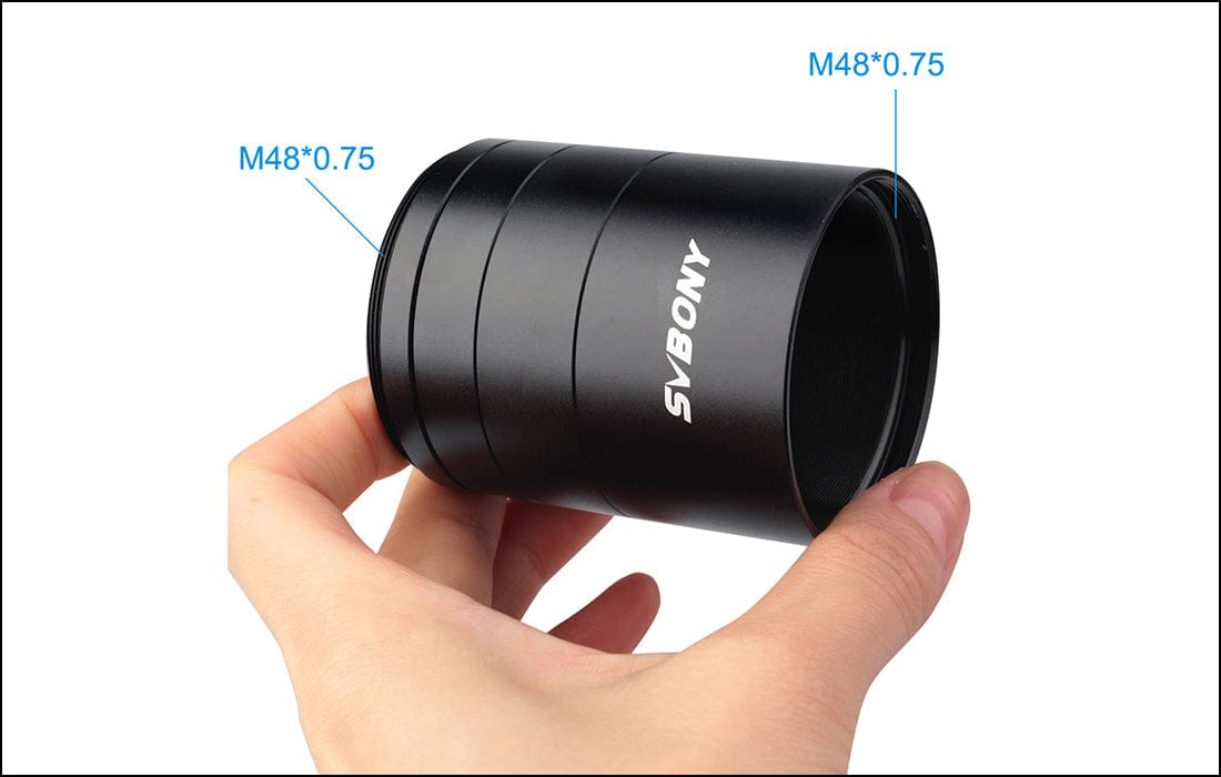 Svbony Accessory Svbony Black 2'' M48 Extension/Spacer Tube Kit - 5mm 10mm 15mm 30mm - SV119/F9190A