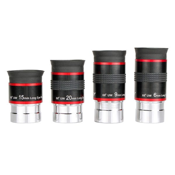 Svbony Eyepiece 4 Piece 6mm/9mm/15mm/20mm Set Svbony 68 Degree Eyepieces 6mm/9mm/15mm/20mm - F9152