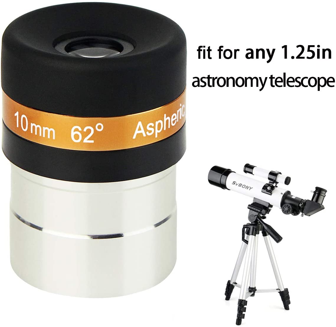 Svbony Eyepiece Svbony 62 Degree 1.25" 5-Element Plossl Eyepiece