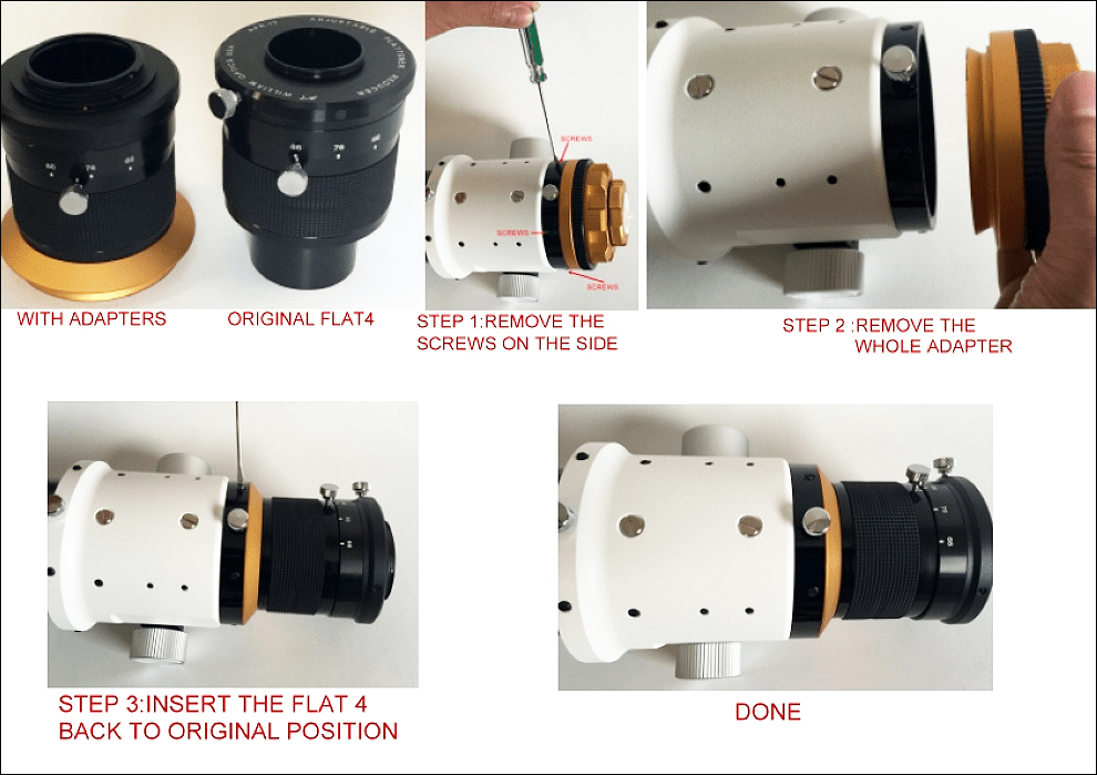 William Optics Accessory William Optics Flat4 Draw Tube Adapter for FLT Telescopes