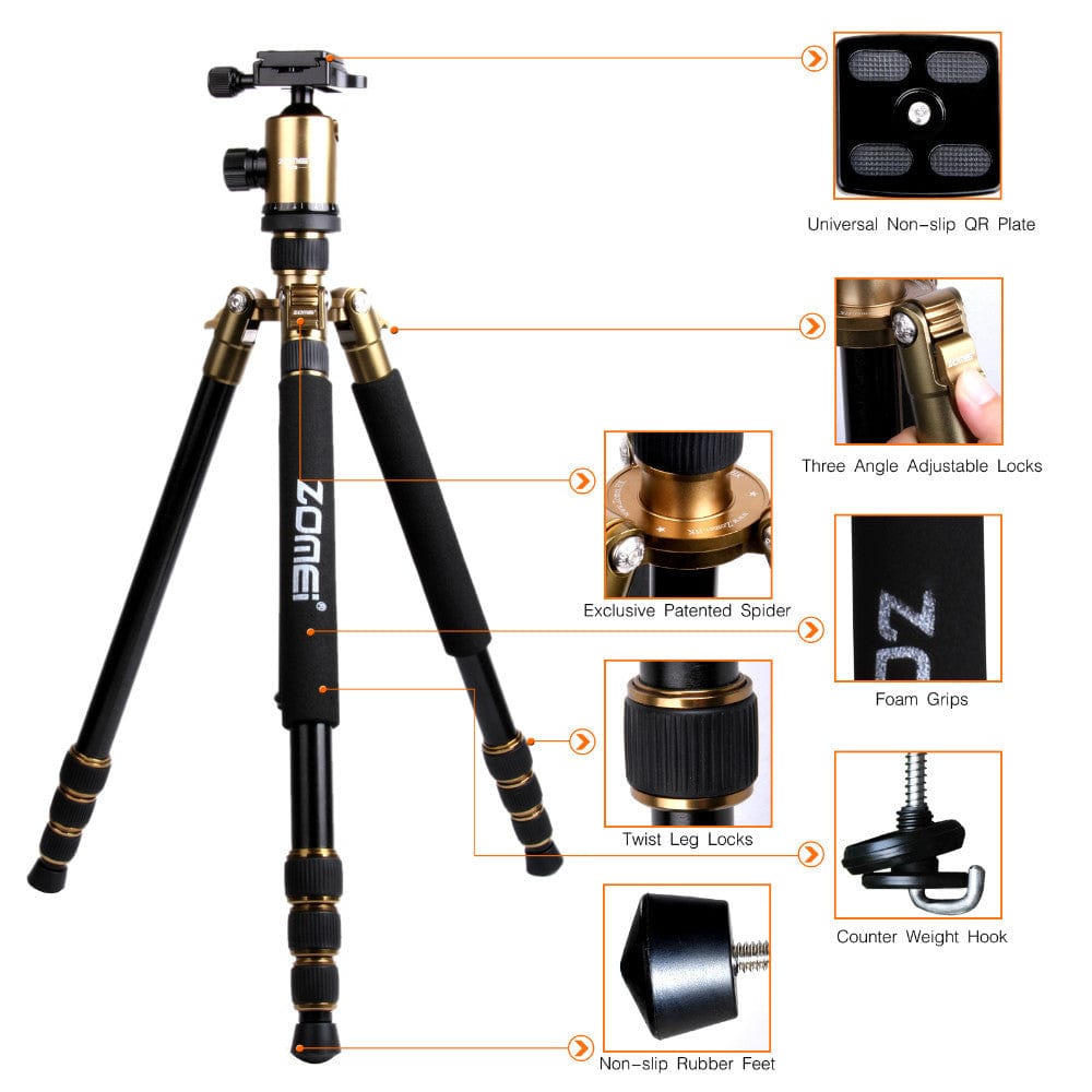 Zomei Tripod Zomei Heavy Duty Tripod/Monopod with Quick Release Plate and Ball Head - Z818